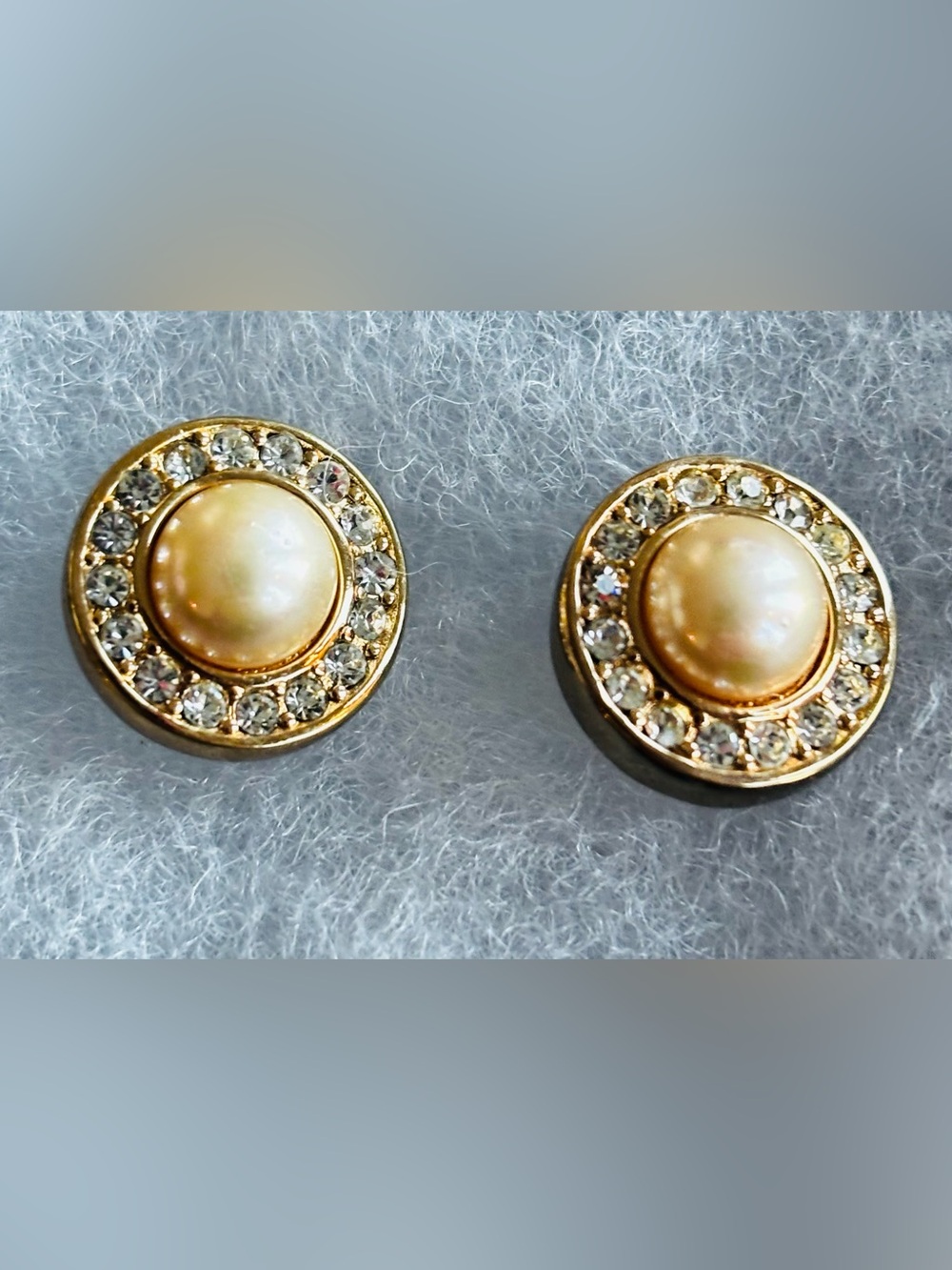 Rose Gold Pearl & Crystal Halo Stud Earrings - Ross Simons